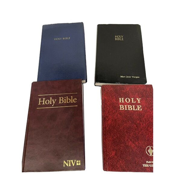 Lot Of 4 Bibles Gideon King James Holy NIV Dictionary Concordance - Picture 1 of 4